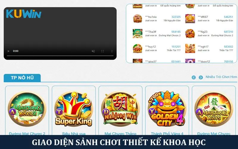 Giao diện hệ thống khoa học dễ dàng thao tác