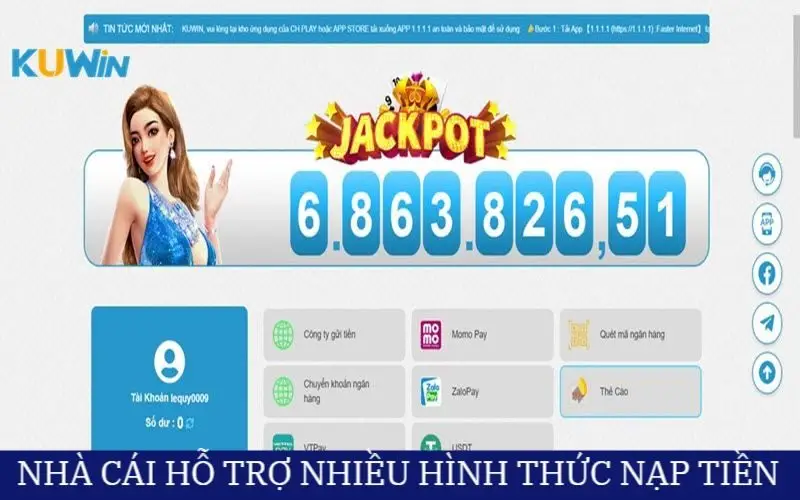 Hệ thống cung cấp nhiều hình thức nạp cho anh em
